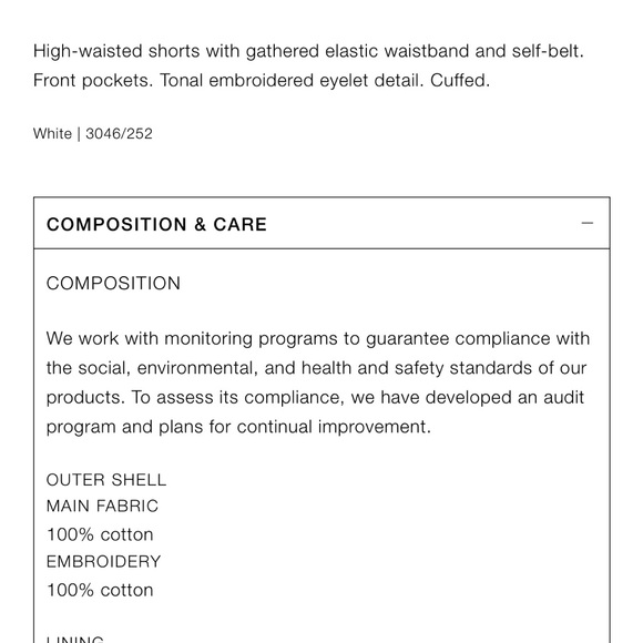 ZARA High-waisted White EMBROIDERED BELT SHORTS*NWT - Picture 3 of 3